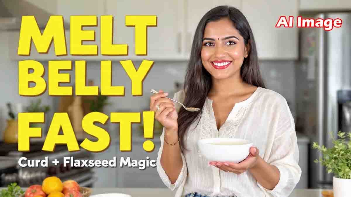 Curd blended with flaxseeds — a powerful probiotic and fiber-rich combination that helps burn belly fat naturally - Health tips