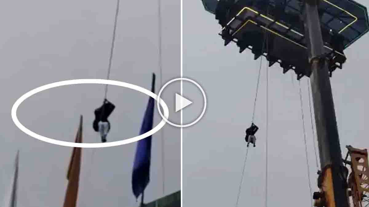 Tourists stranded on a sky dining platform 120 feet above ground after a crane malfunction in Kerala, with rescue operations underway - Viral video