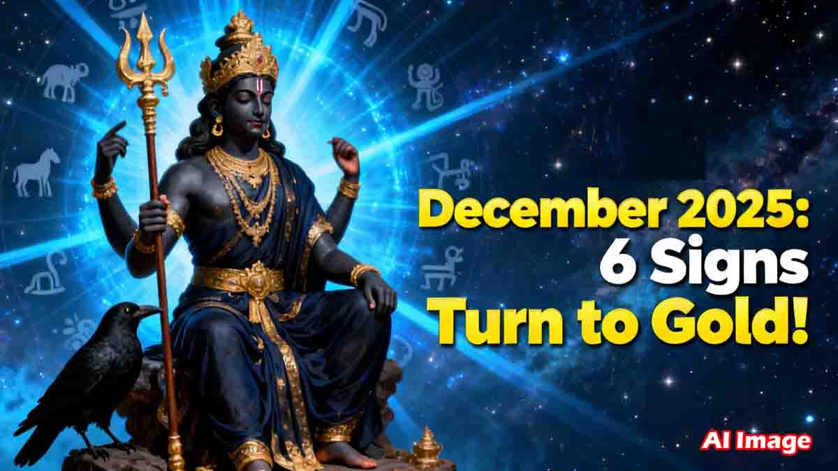 Lord Shani blessings December 2025 for six lucky zodiac signs with Rajayoga during Uttarabhadra transit