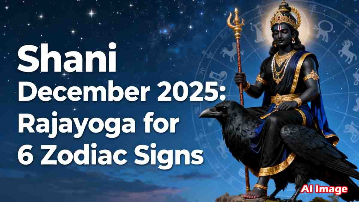 Lord Shani blessings December 2025 for six lucky zodiac signs with Rajayoga during Uttarabhadra transit