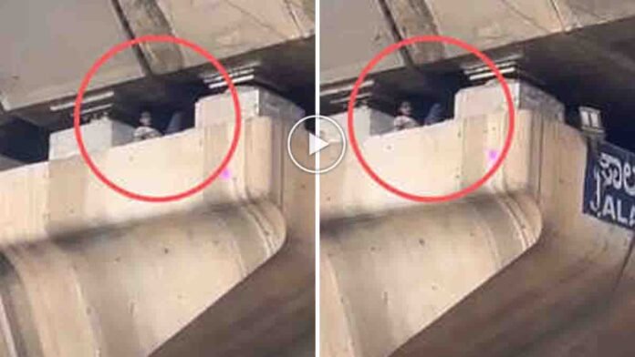Man Sleeping Inside Bengaluru Flyover Pillar Viral Video