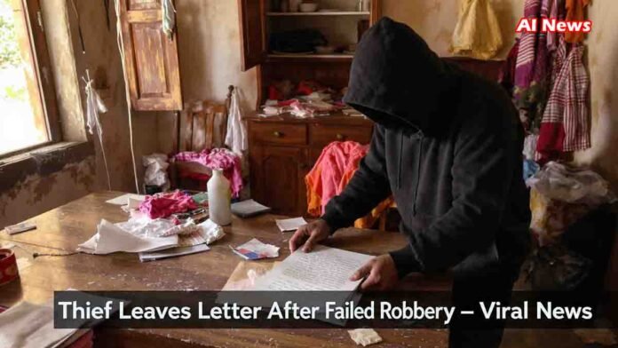 A frustrated thief leaving a handwritten letter on a table inside a ransacked house in Old Pettai, Tamil Nadu - Viral News