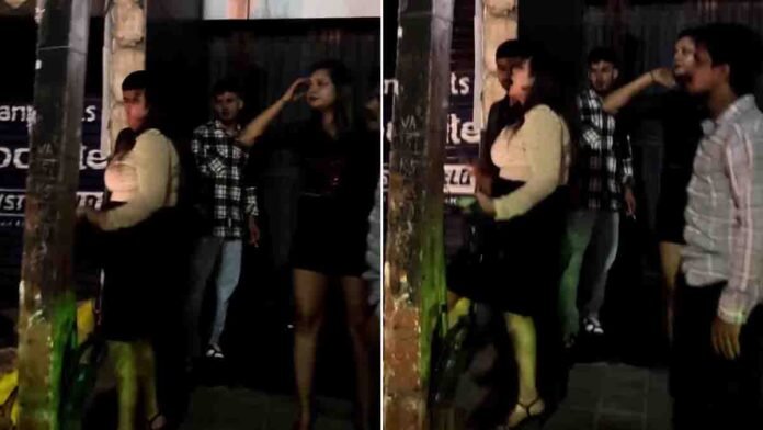 Two women shouting at a man during a street argument in Koramangala, Bengaluru — viral video controversy