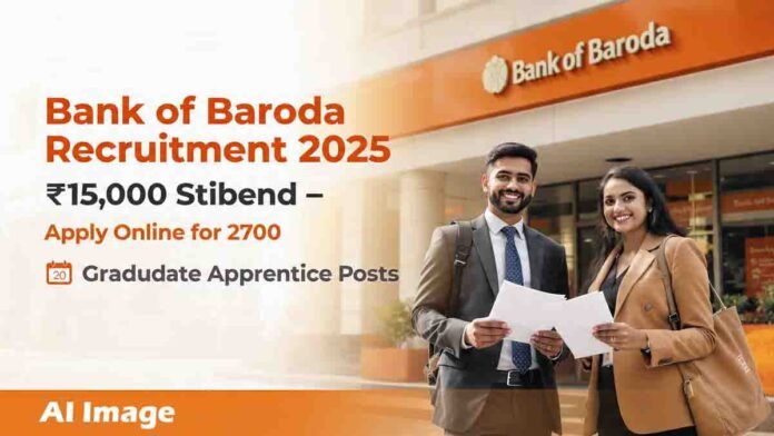 Bank of Baroda Graduate Apprentice Recruitment 2025, ₹15000 Stipend, Apply Online