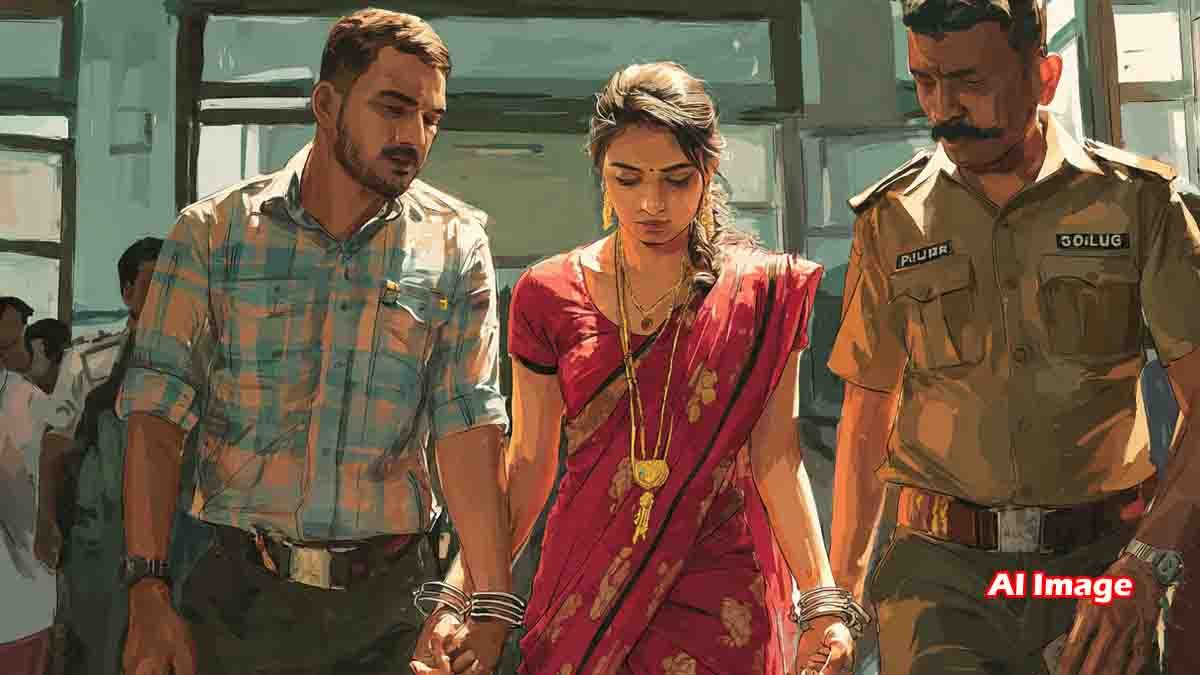 Arrested techie couple in Bengaluru involved in dating app honeytrap scam, police holding recovered gold jewellery, crime investigation scene