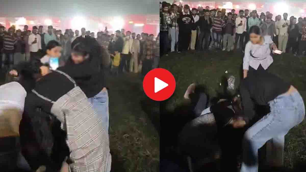 Viral video shows girls fighting at Drummond Government Inter College during Gulzaar Chhaniwala live show, chaos at college fair, police control situation