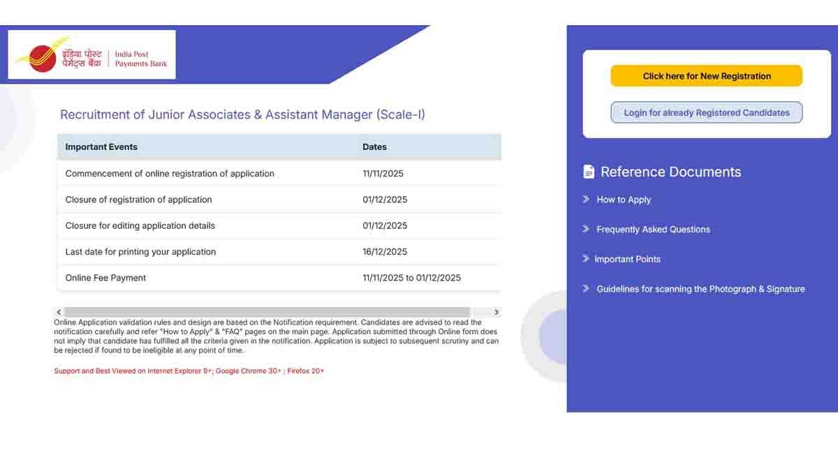 IPPB Recruitment 2025 : ಇಂಡಿಯಾ ಪೋಸ್ಟ್ ಪೇಮೆಂಟ್ಸ್ ಬ್ಯಾಂಕ್ನಲ್ಲಿ 309 ಹುದ್ದೆಗಳಿಗೆ ನೇಮಕಾತಿ, ಇಲ್ಲಿದೆ ಅವಶ್ಯಕ ಮಾಹಿತಿ…! 2 IPPB Recruitment 2025 – Apply Online for 309 Assistant Manager and Junior Associate Posts