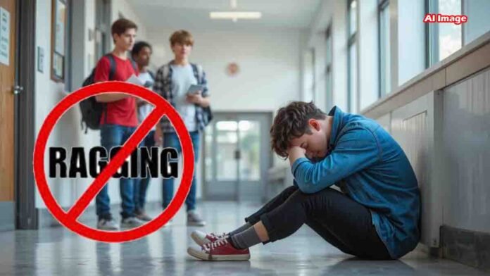 Distressed Indian schoolboy injured due to school ragging in Mysore, parents expressing concern in hospital