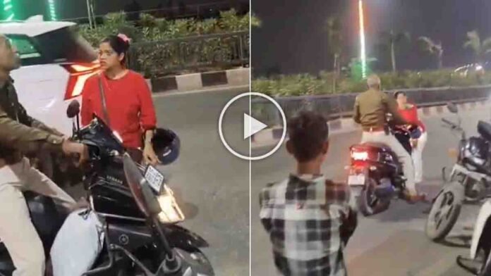 Pregnant woman pleading with police during scooter seizure on Patna Marine Drive viral video