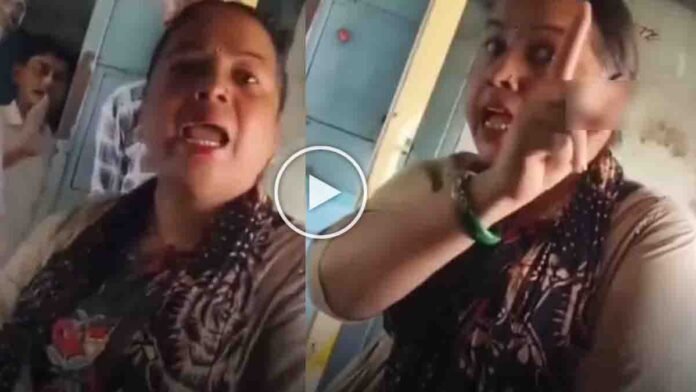 Woman arguing with passenger over reserved train seat in India, viral video social media