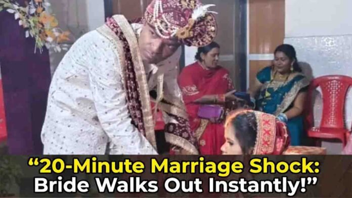 Newlywed bride leaving groom’s home after demanding an instant divorce within 20 minutes in Uttar Pradesh