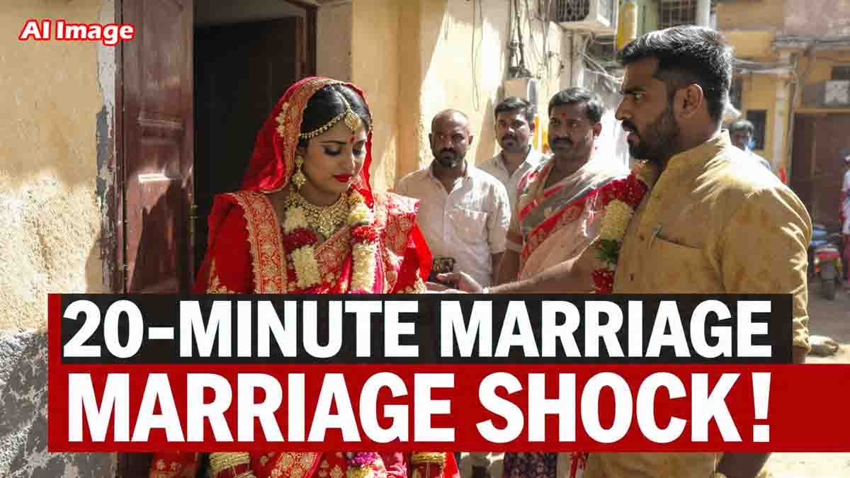 Newlywed bride leaving groom’s home after demanding an instant divorce within 20 minutes in Uttar Pradesh