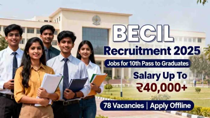 BECIL Recruitment 2025 notification offering jobs for 10th pass to graduates with salary up to ₹40,000 per month