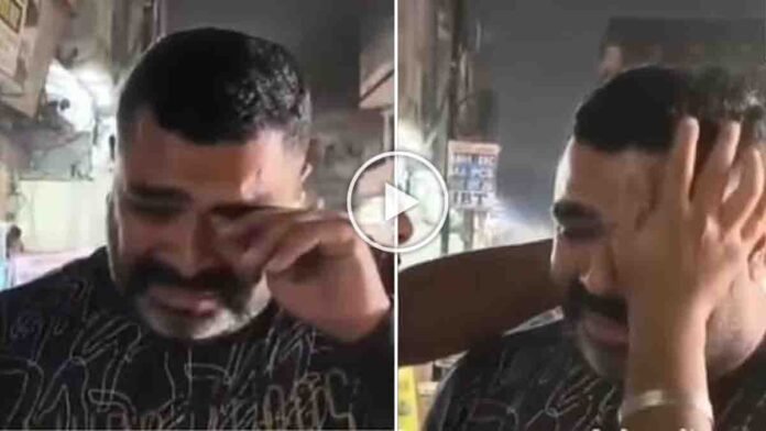 Viral video shows a husband breaking down after catching his wife with another man in a hotel in Amritsar, Punjab