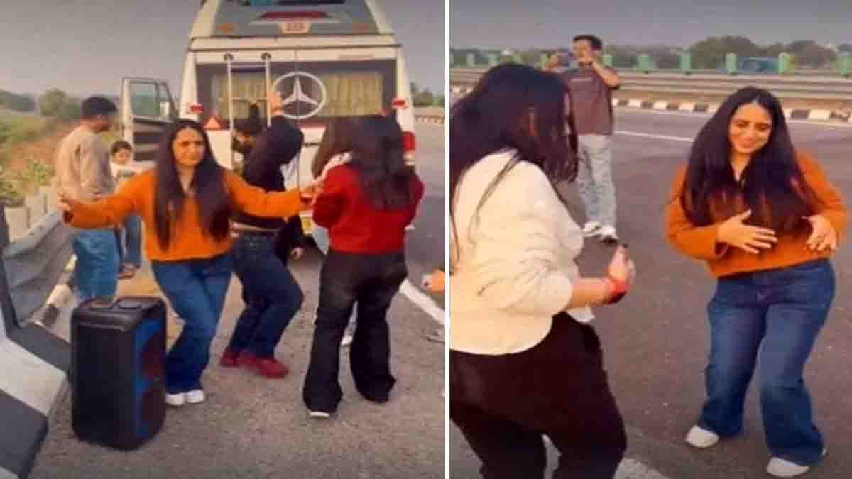 Rajasthan lady police constable dancing on a busy highway, allegedly violating traffic rules, viral video sparks public anger