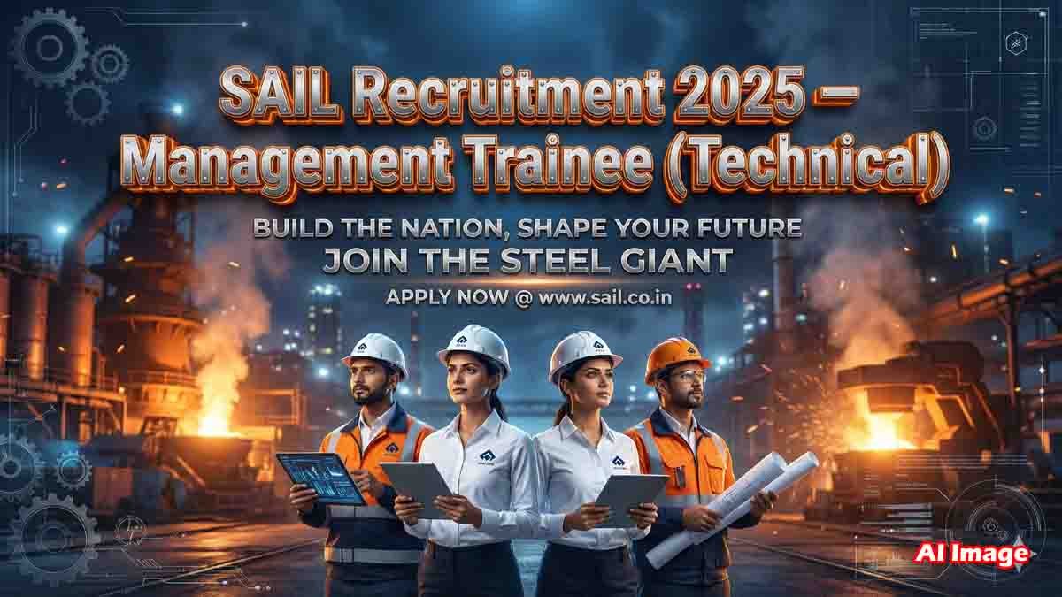SAIL Recruitment 2025 Management Trainee Technical vacancies apply online, salary up to ₹1.8 lakh