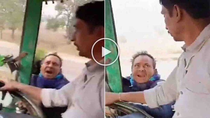 Viral video shows a truck driver confronting a bribe-demanding broker at an RTO check post in Rewa, Madhya Pradesh