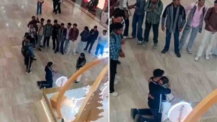 Young couple gets married inside Gaur Central Mall in Ghaziabad after public proposal, viral video