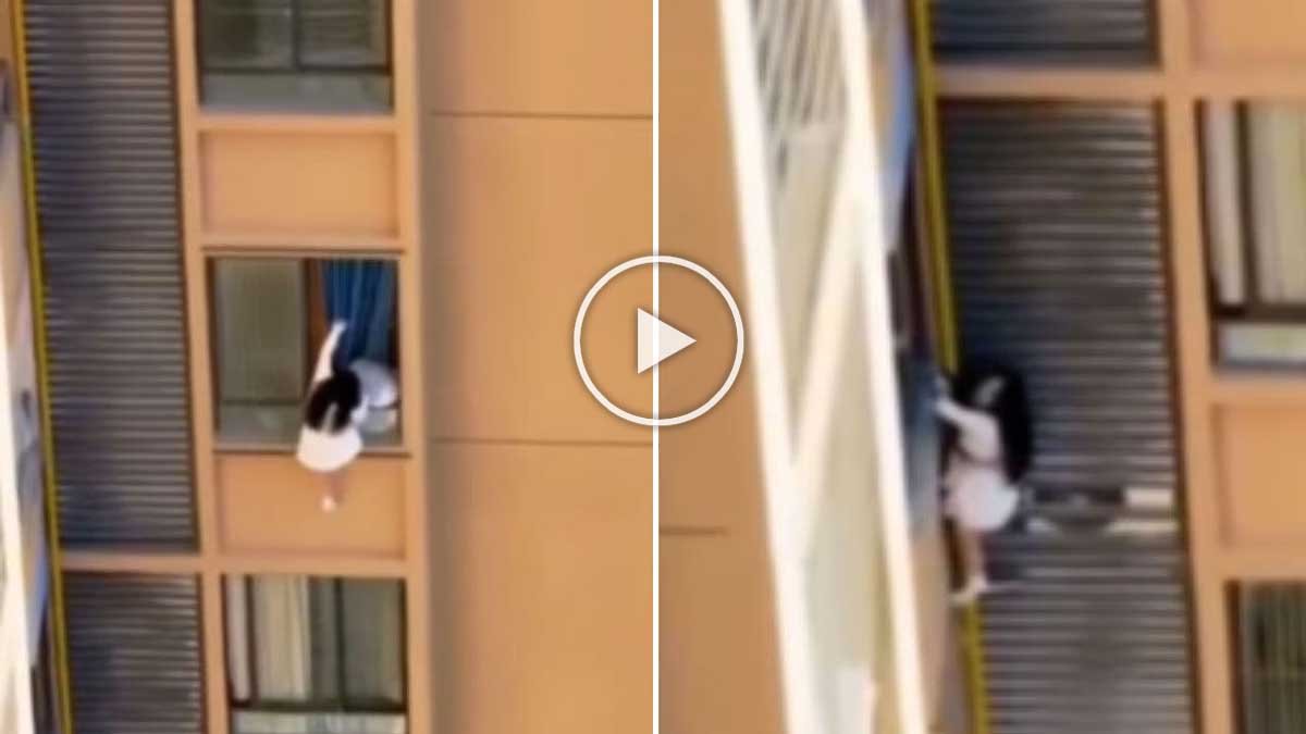 Woman Hanging From 10th Floor Balcony in China – Viral Escape After Lover’s Wife Arrives