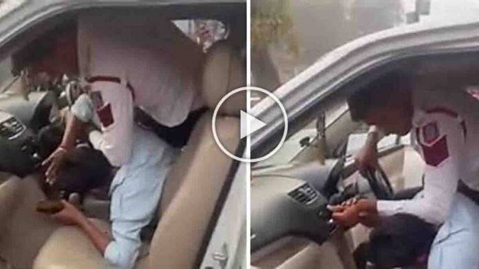 Delhi traffic police officer slapping a car driver inside a white vehicle near Paharganj railway station, viral video triggers public outrage on social media