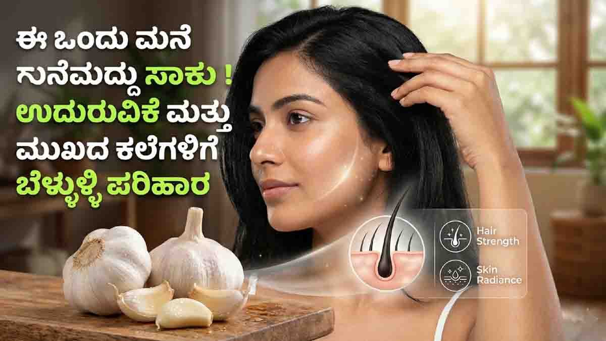 Garlic benefits for skin and hair, natural remedy for hair fall, acne, blackheads, and glowing skin using garlic