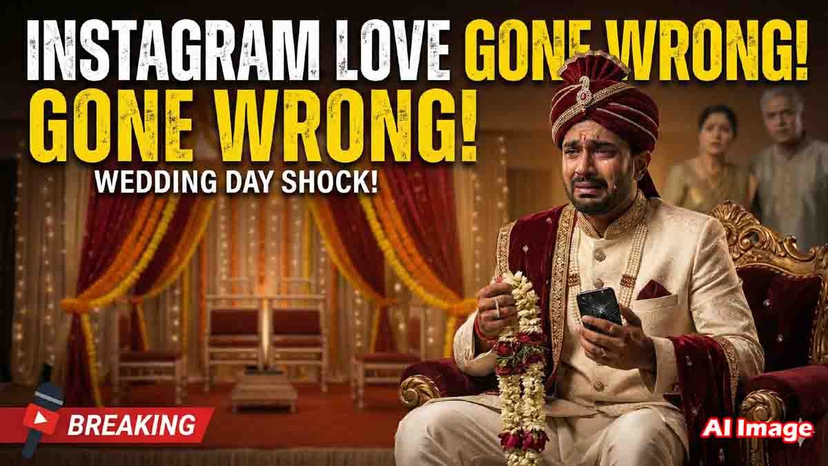 ಇನ್ ಸ್ಟಾಗ್ರಾಂ ಲವ್ (Instagram Love), ಮದುವೆಗೆ ಬಿತ್ತು ಬ್ರೇಕ್! 350 ಕಿ.ಮೀ ಪ್ರಯಾಣಿಸಿ ಮಂಟಪಕ್ಕೆ ಬಂದ ವರನಿಗೆ ಕಾದಿತ್ತು ಬಿಗ್ ಶಾಕ್ 1 instagram love wedding drama, heartbroken Indian groom sitting alone in mandap after bride goes missing, emotional wedding scene, viral news moment
