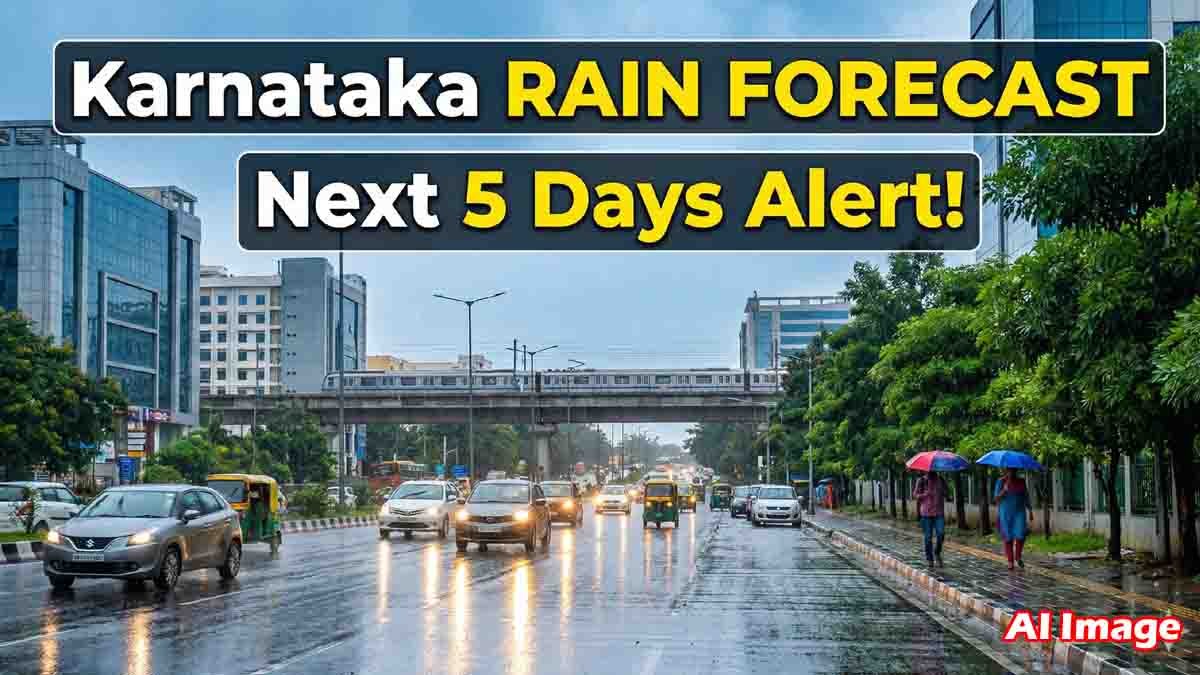 Rain Forecast : ಕರ್ನಾಟಕ ಹವಾಮಾನ ವರದಿ - ಚಳಿಯ ನಡುವೆಯೂ ವರುಣನ ಅಬ್ಬರ! ಮುಂದಿನ 5 ದಿನ ಈ ಜಿಲ್ಲೆಗಳಲ್ಲಿ ಮಳೆ? 2 Karnataka rain forecast map showing cloudy skies and rainfall chances across districts in December 2025