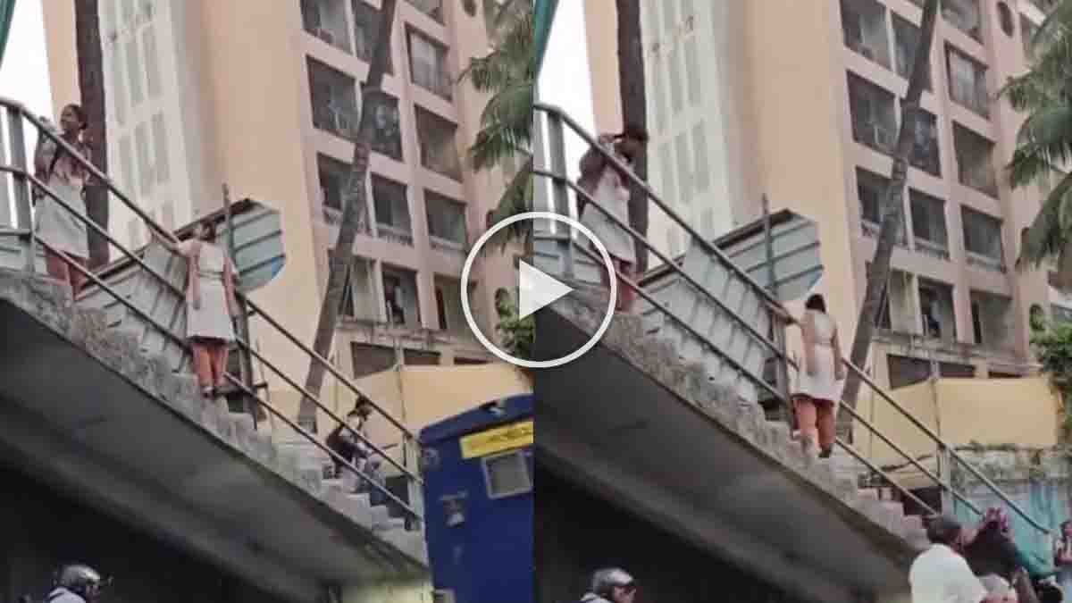 Viral video shows schoolchildren risking their lives on a closed Vikhroli foot overbridge in Mumbai