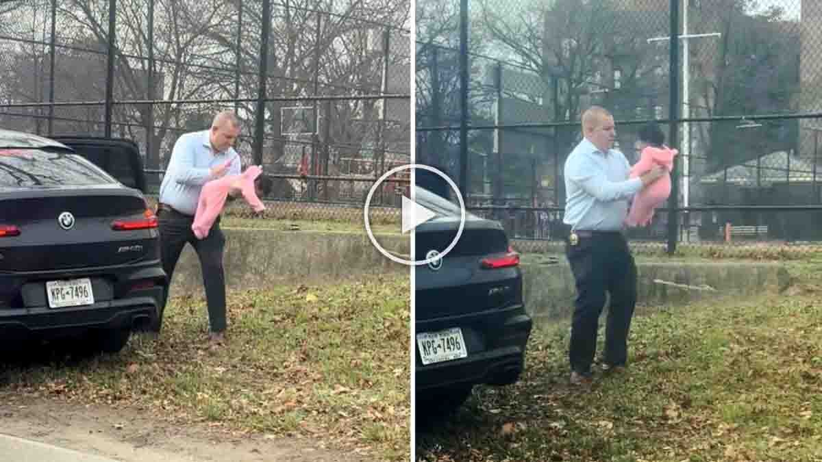 NYPD detective Michael Greene saving a choking infant during a traffic jam in New York - Viral Video
