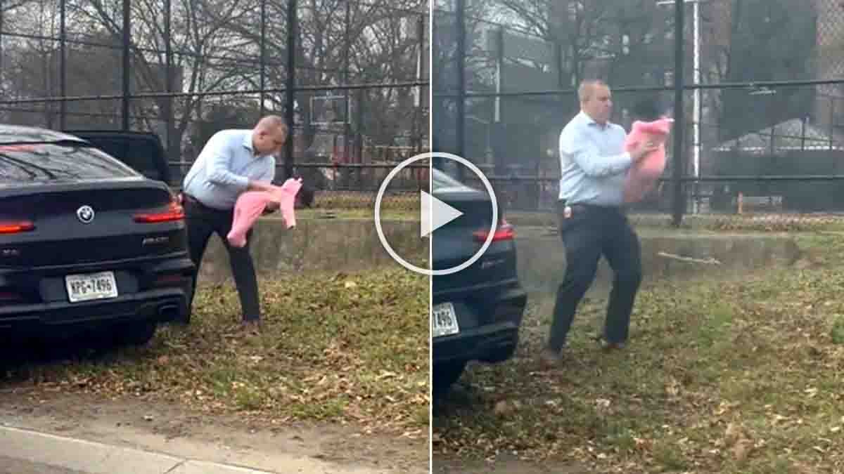 NYPD detective Michael Greene saving a choking infant during a traffic jam in New York - Viral Video