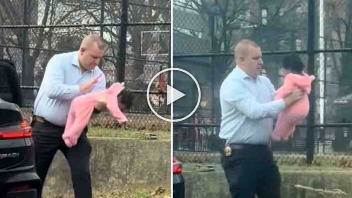 NYPD detective Michael Greene saving a choking infant during a traffic jam in New York - Viral Video