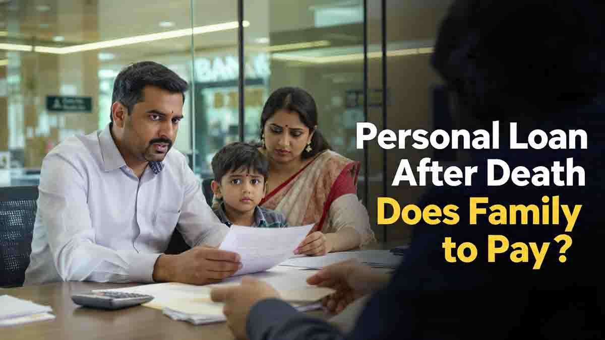 Personal loan rules after borrower death explained with banking documents and family discussion
