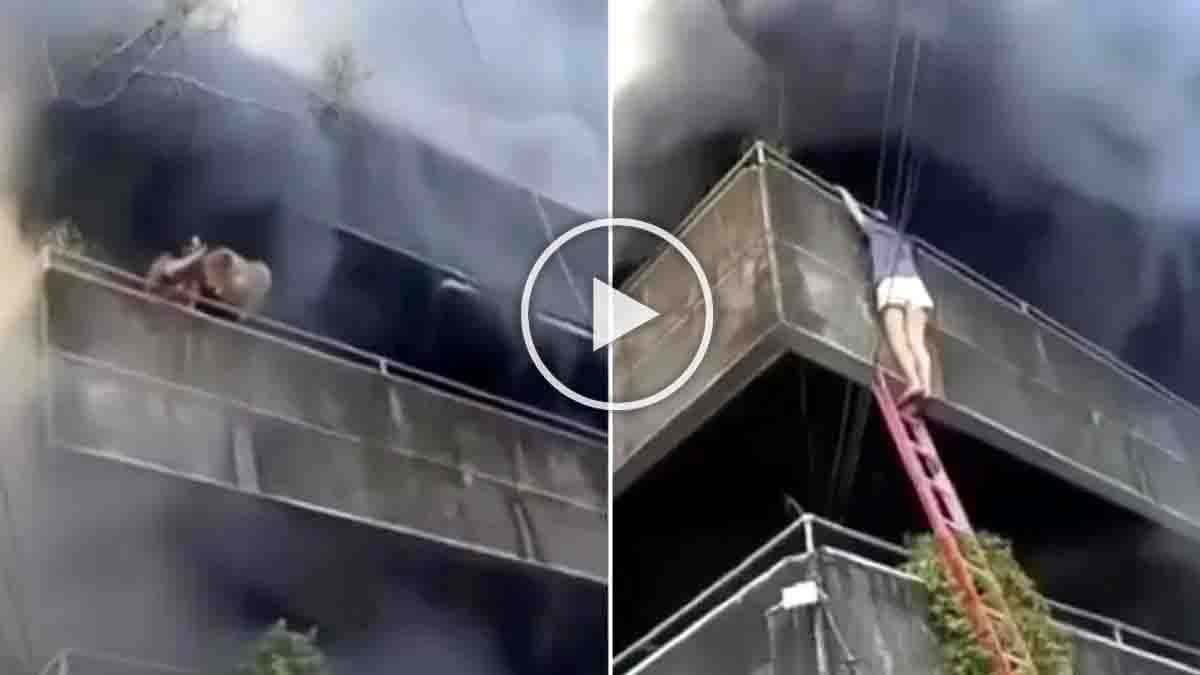 A brave woman in Mandaue City, Philippines risked her life to save her two dogs during a massive house fire. The dramatic rescue video has gone viral