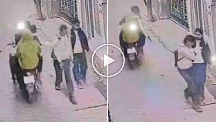 CCTV footage shows bike riders slapping a woman on the road in Hathras, Uttar Pradesh - Video goes viral