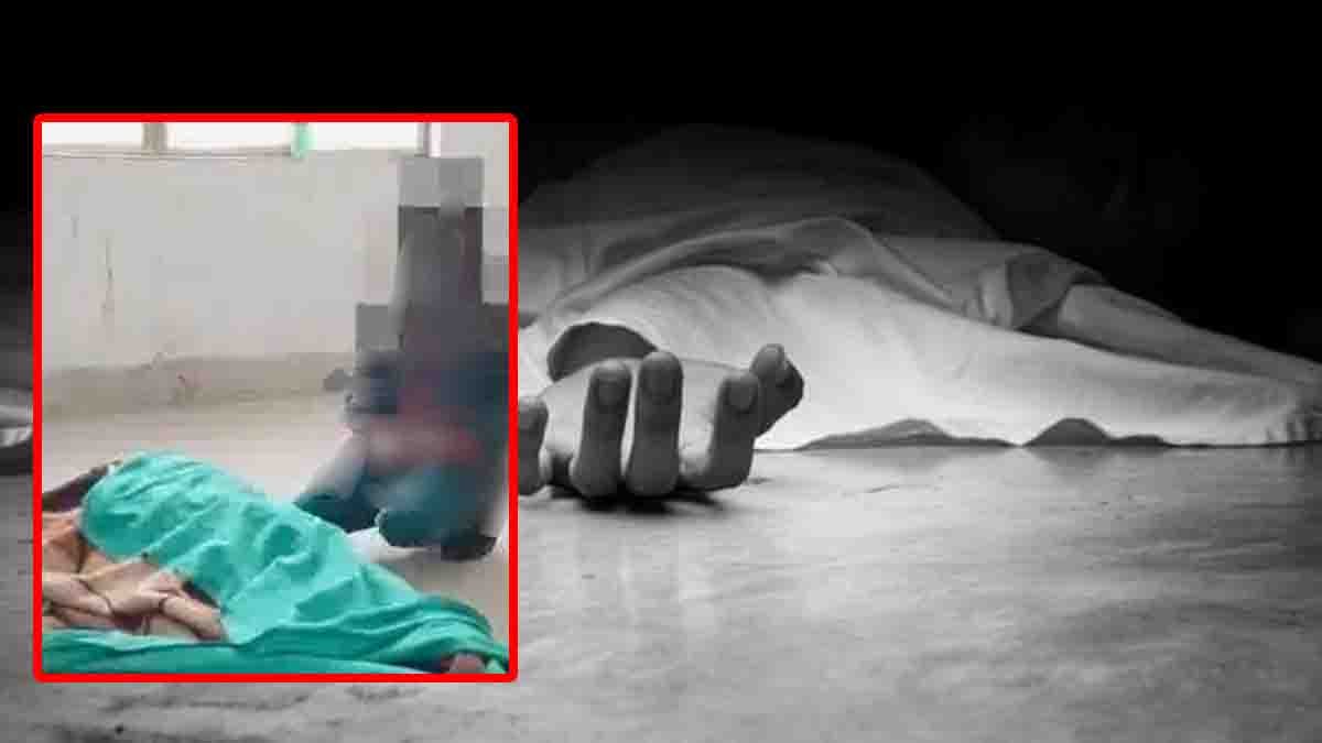 A heartbreaking moment as a 10-year-old boy sits beside his mother’s body in a government hospital in Etah, Uttar Pradesh