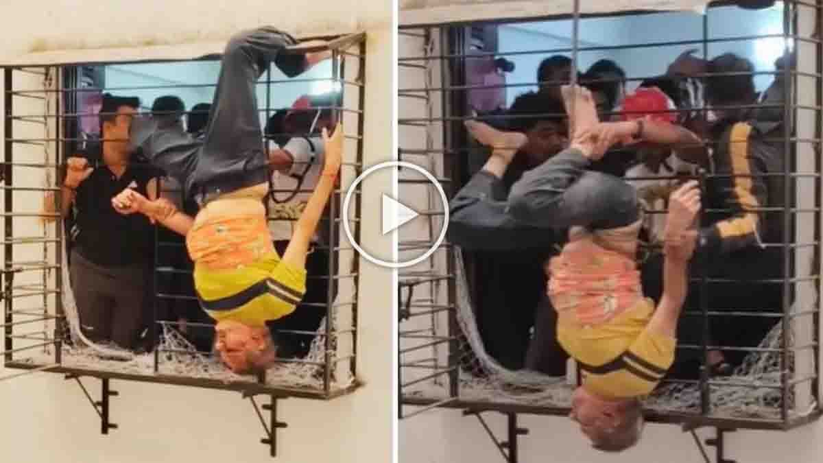 Miracle escape in Surat as man survives 10th-floor fall after getting stuck in 8th-floor window grill during fire brigade rescue
