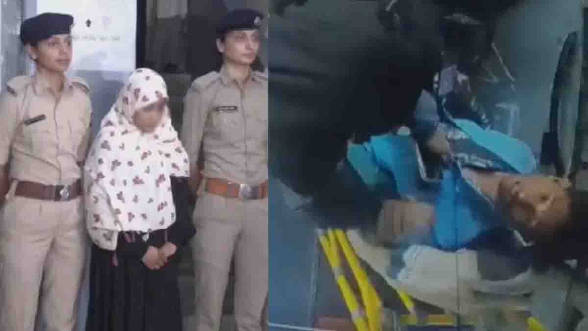 A shocking incident in Surat, Gujarat, where a woman assaulted a BRTS bus driver for refusing to stop at an unauthorized location - Viral Video