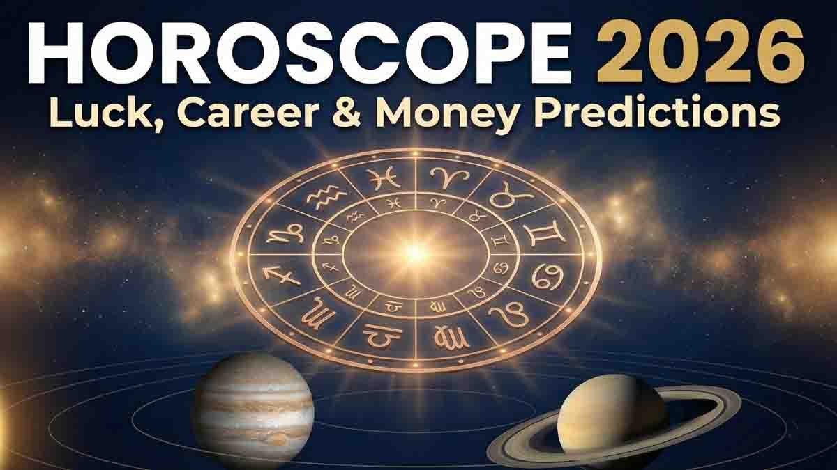Horoscope 2026 annual zodiac predictions showing lucky signs and planetary transits