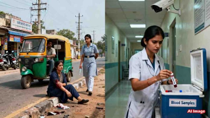 Kurnool nurse Boya Vasundara arrested for injecting HIV-infected blood into her former lover’s wife after staging a road accident.