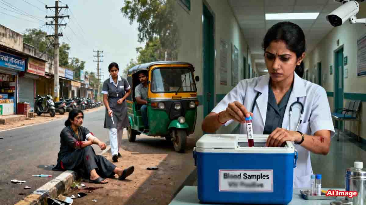 Kurnool Nurse : ಮಾಜಿ ಪ್ರಿಯಕರನ ಪತ್ನಿ ಮೇಲೆ ನರ್ಸ್ ಭೀಕರ ಸೇಡು: ಅಪಘಾತ ಮಾಡಿಸಿ ಎಚ್ಐವಿ (HIV) ರಕ್ತ ಇಂಜೆಕ್ಟ್ ಮಾಡಿದ ಕಿರಾತಕಿ! 1 Kurnool nurse Boya Vasundara arrested for injecting HIV-infected blood into her former lover’s wife after staging a road accident.