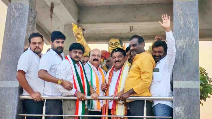 MLA Subbareddy addressing media and warning political opponents in his constituency