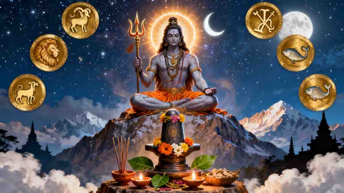 Lord Shiva Maha Shivaratri 2026 worship remedies for Aries Leo Virgo Sagittarius Aquarius Pisces zodiac signs