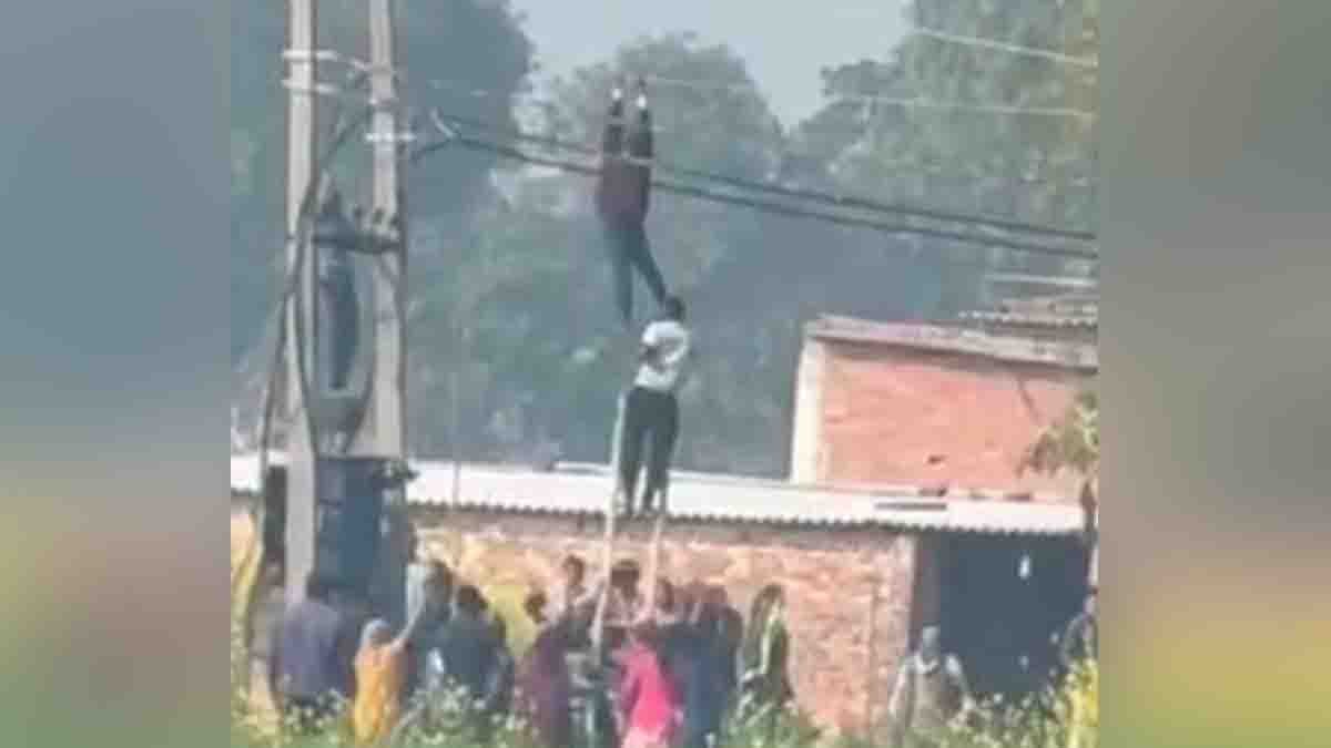 Viral video shows minor boy climbing high voltage electric pole in Pratapgarh to demand marriage