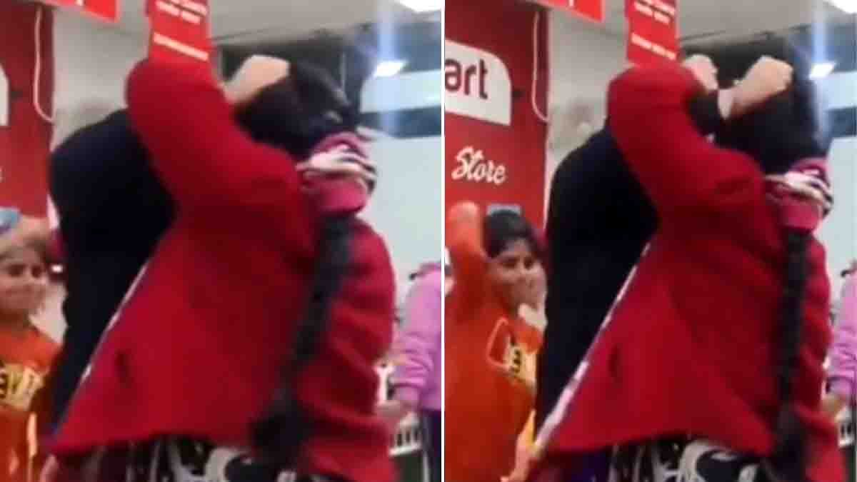 Viral video captures dramatic fight after wife catches husband shopping with girlfriend in Sonbhadra mall
