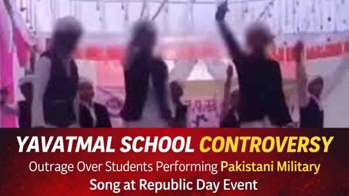 Students performing during Republic Day event at Umarkhed school linked to Yavatmal school controversy