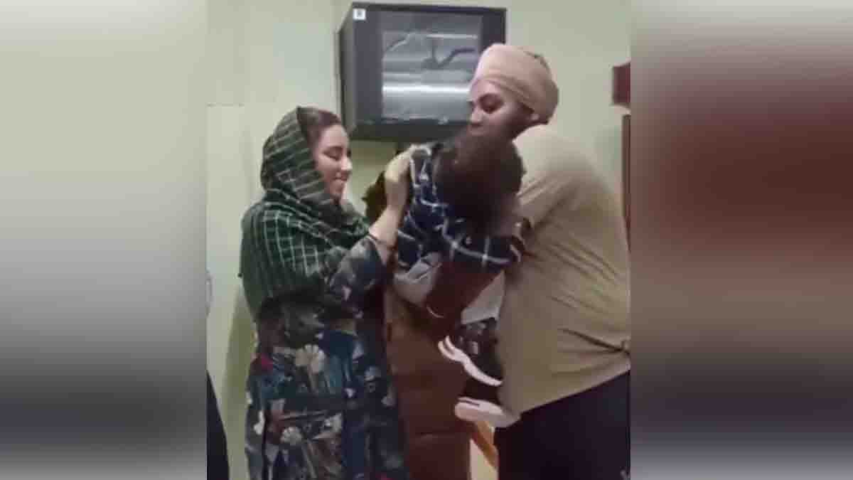 Emotional video showing a small child crying and holding his father during custody separation after divorce