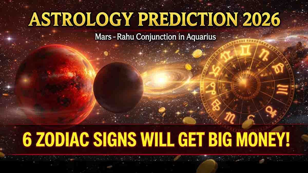 Astrology Prediction : ಕುಂಭ ರಾಶಿಯಲ್ಲಿ ಕುಜ-ರಾಹು ಯುತಿ: ಈ 6 ರಾಶಿಯವರ ಲಾಟರಿ ಹೊಡೆಯೋದು ಫಿಕ್ಸ್, ಜೀವನವೇ ಸೆಟ್ ಆಗುತ್ತೆ! 2 Astrology Prediction showing Mars Rahu conjunction in Aquarius bringing luck to 6 zodiac signs