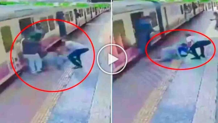 Mumbai Local Train Hero ticket checker rescues elderly passenger from falling between train and platform at Kurla station