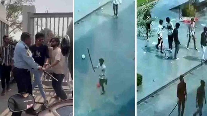 NMIMS Indore Valentine’s Day Violence as protesters disrupt campus event and vandalize stage