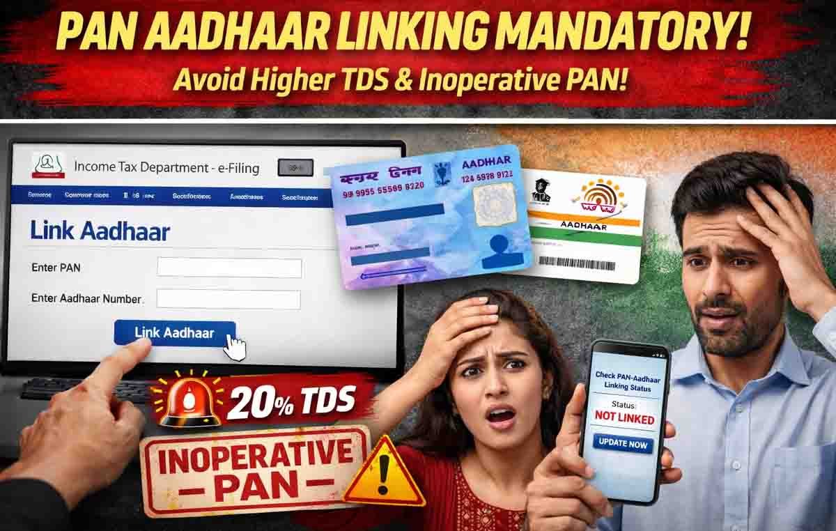 Complete PAN Aadhaar linking to avoid higher TDS and inoperative PAN status.